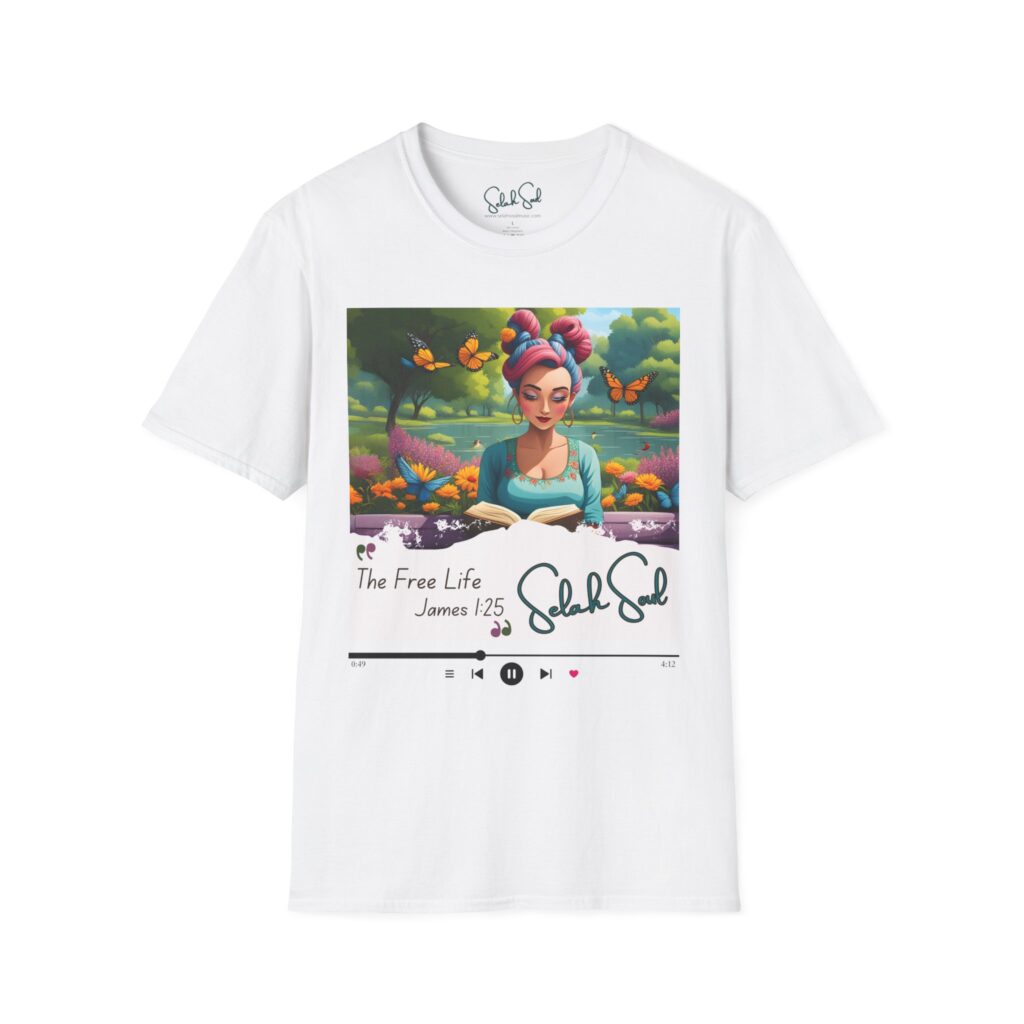 "The Free Life (James 1:25)" Music Cover Art Tee for Color Me James — Selah Soul Graphic T-Shirt