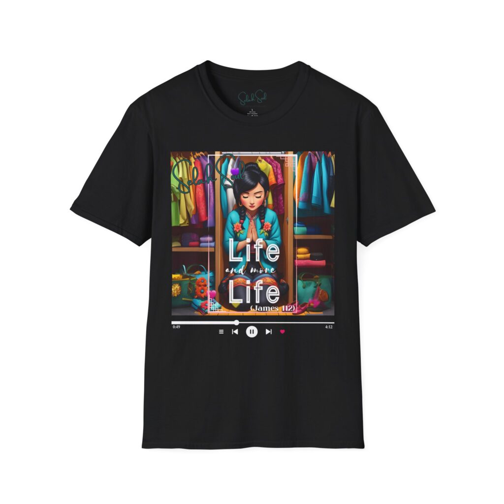 "Life and More Life (James 1:12)" Music Cover Art Tee for Color Me James — Selah Soul Graphic T-Shirt