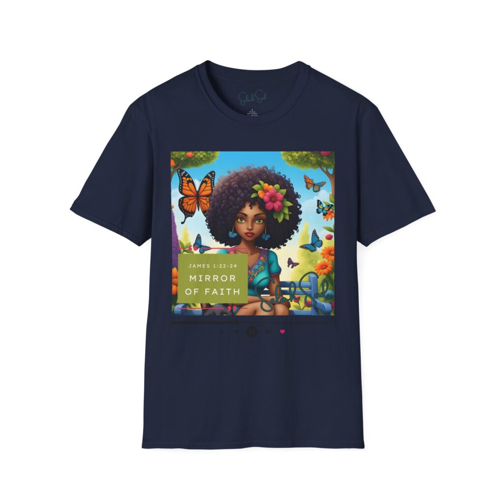 "Mirror of Faith (James 1:22-24)" Music Cover Art Tee for Color Me James — Selah Soul Graphic T-Shirt